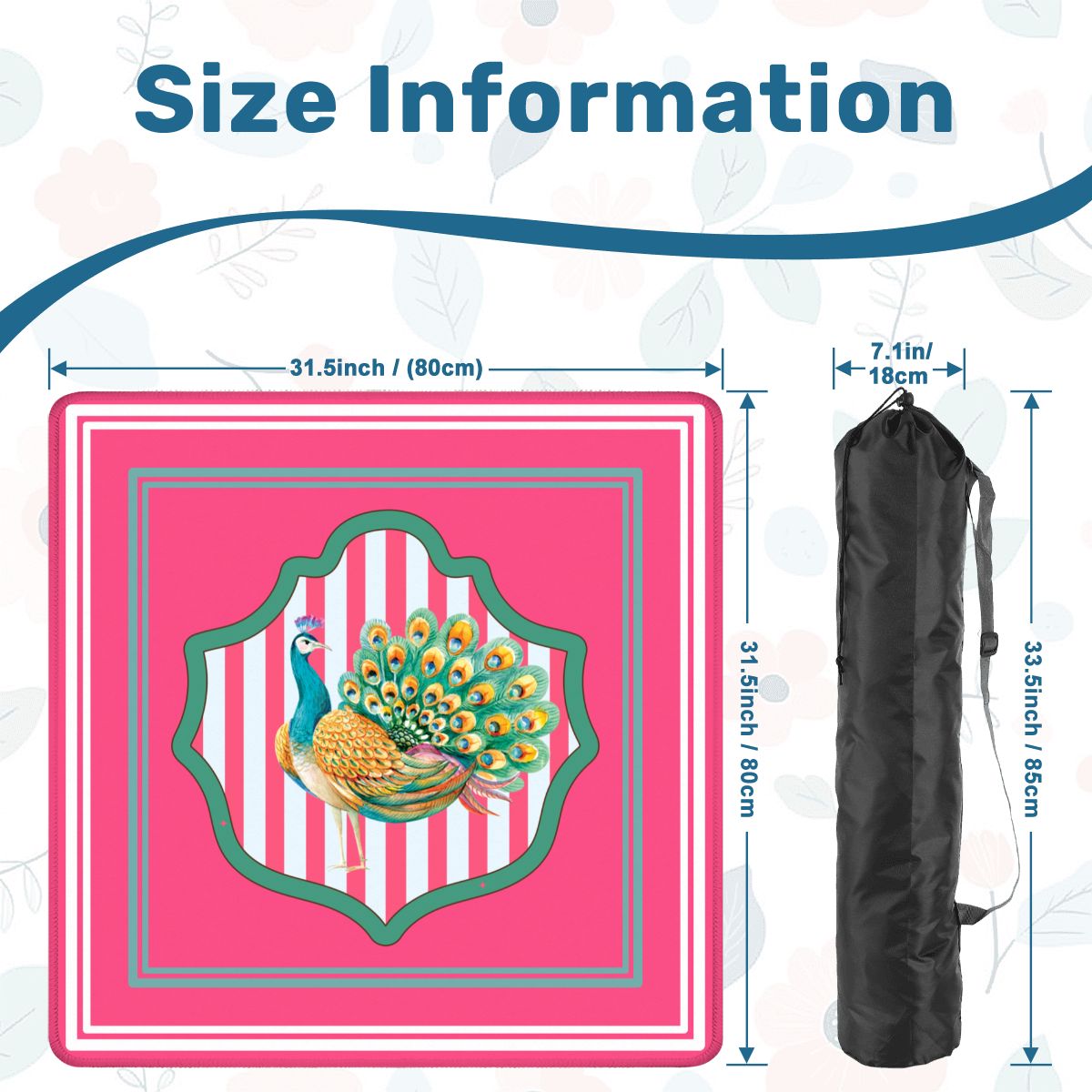 Pretty As A Peacock Hot Pink Mahjong Mat - Splash of Color Co.