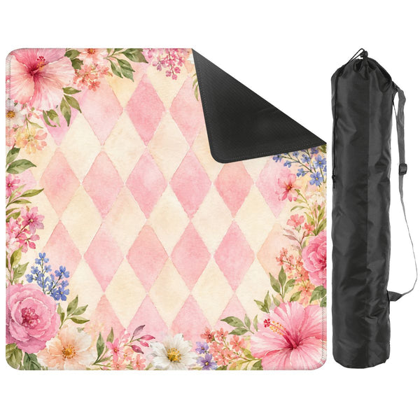 Harlequin Romance Petals Of Pink Vintage Inspired Mahjong Mat - Splash Of Mahj And Color Co.