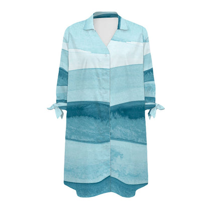 Mahjong Cruise Boho Women's Cardigan Shirt Three - Quarter Sleeve - Splash of Color Co.