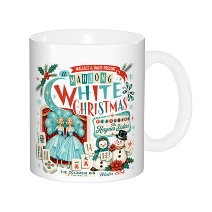 Mahjong White Christmas Nostalgic Haynes Sister Holiday Gift Mug