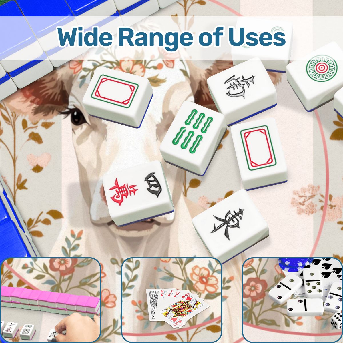 Laugh Until The Cows Come Home Floral Preppy Mahjong Mat - Splash of Color Co.
