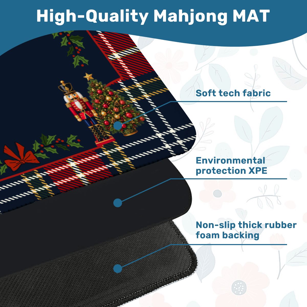 Ralph's Christmas Story Tartan Plaid Mahjong Mat - Splash Of Mahj And Color Co.