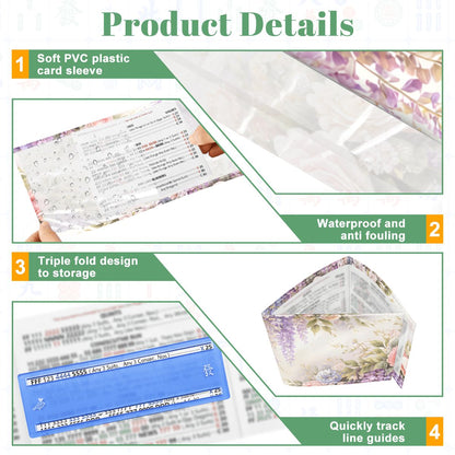 Romantic Regency Wisteria Garden Watercolor 4 Mahjong Card Holder with Line Finder - Splash of Color Co.