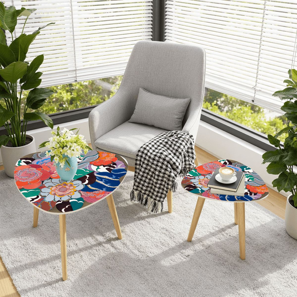 Art Deco Modern Nesting Tables - Splash of Color Co.