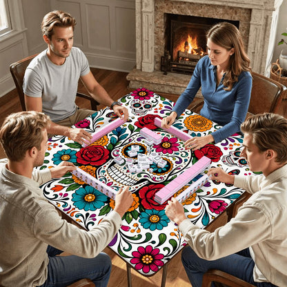 Día de los Muertos Mahjong Mat - Splash Of Mahj And Color Co.