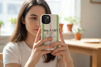 Just A Girl Who Loves Mahjong Phone Case | Mahjong Tiles Pattern - Splash of Color Co.