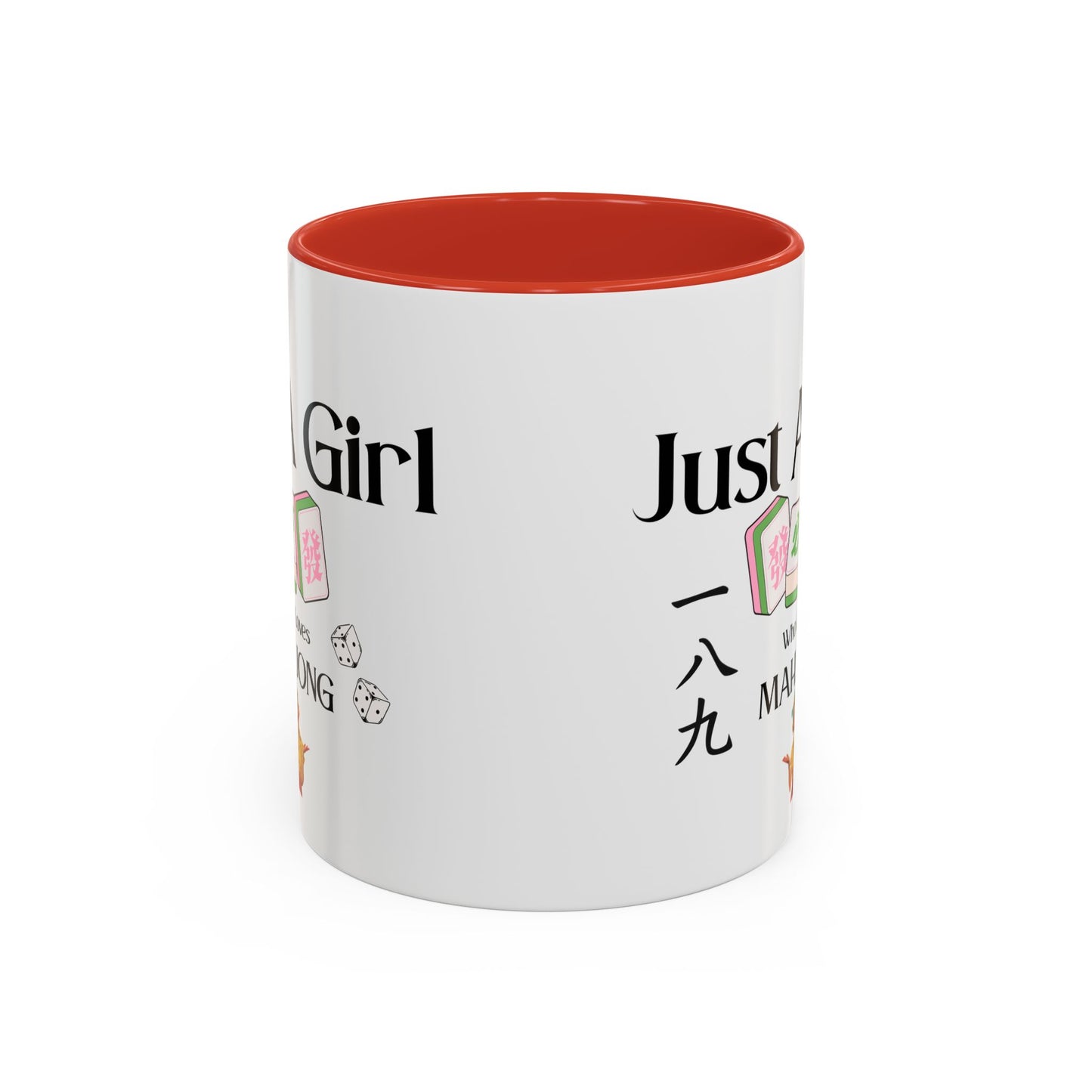 Mahjong Mug - "Just A Girl Who Loves Mahjong" Accent Coffee Mug - Splash of Color Co.