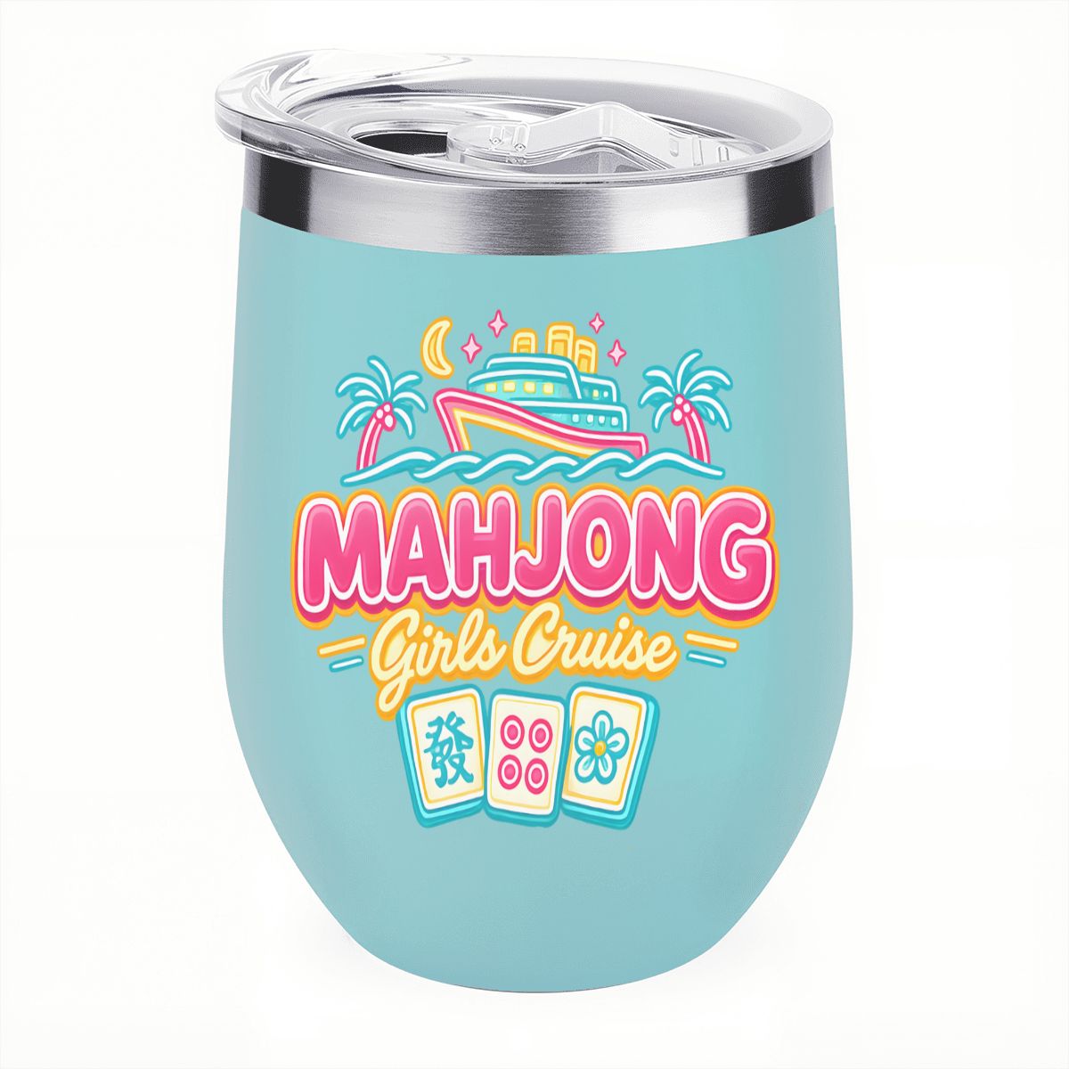 Mahjong Girls Cruise Egg - Shaped Tumbler - Splash of Color Co.