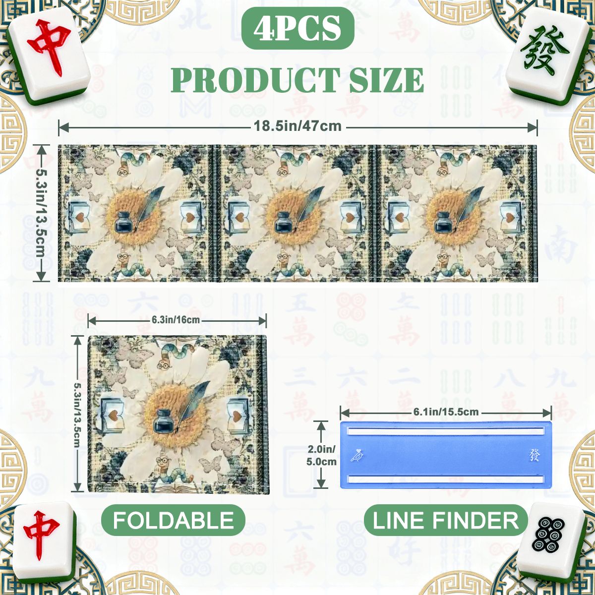 Once Upon A Mahjong Ink And Ivy 4 Mahjong Card Holder with Line Finder - Splash of Color Co.