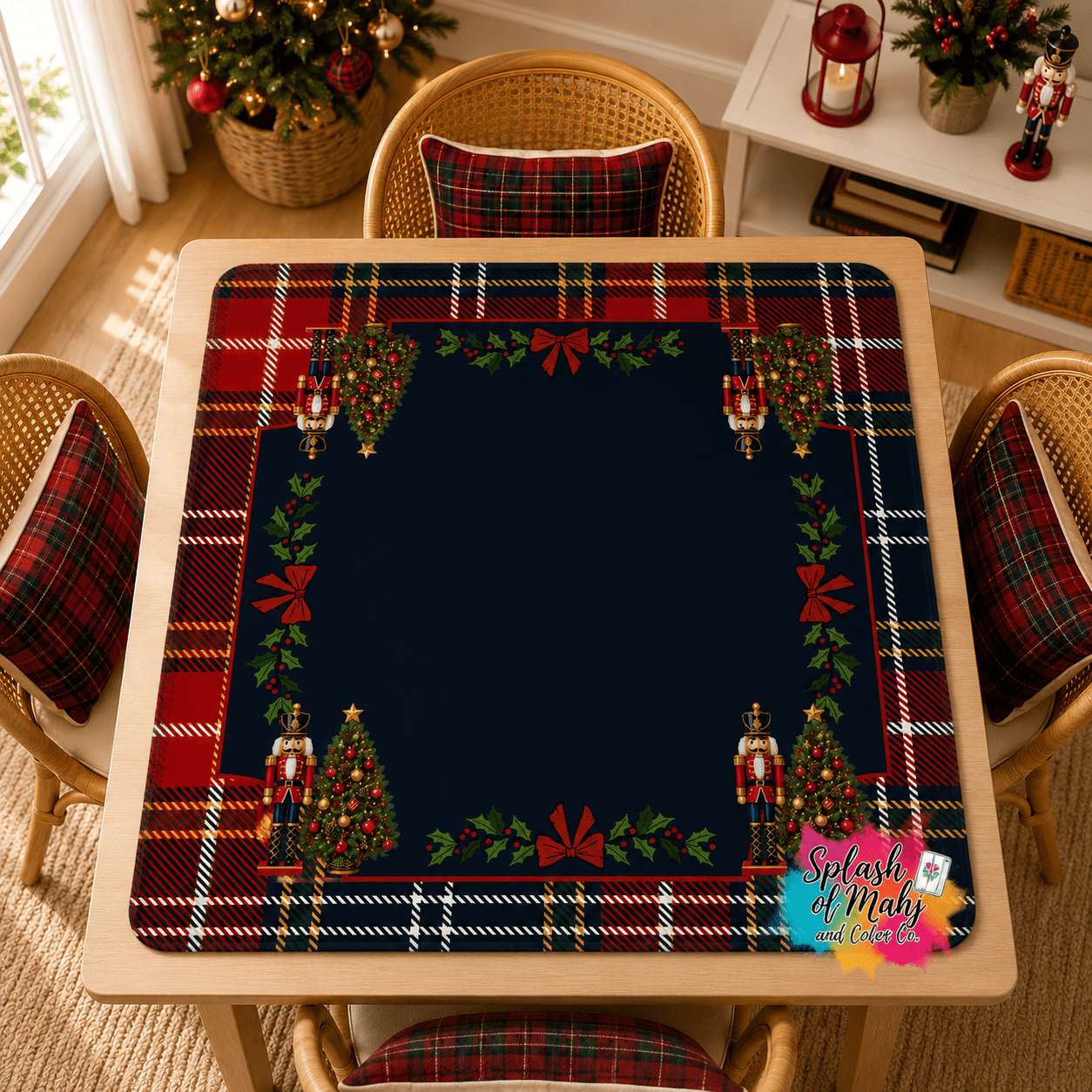 Ralph's Christmas Story Tartan Plaid Mahjong Mat - Splash Of Mahj And Color Co.