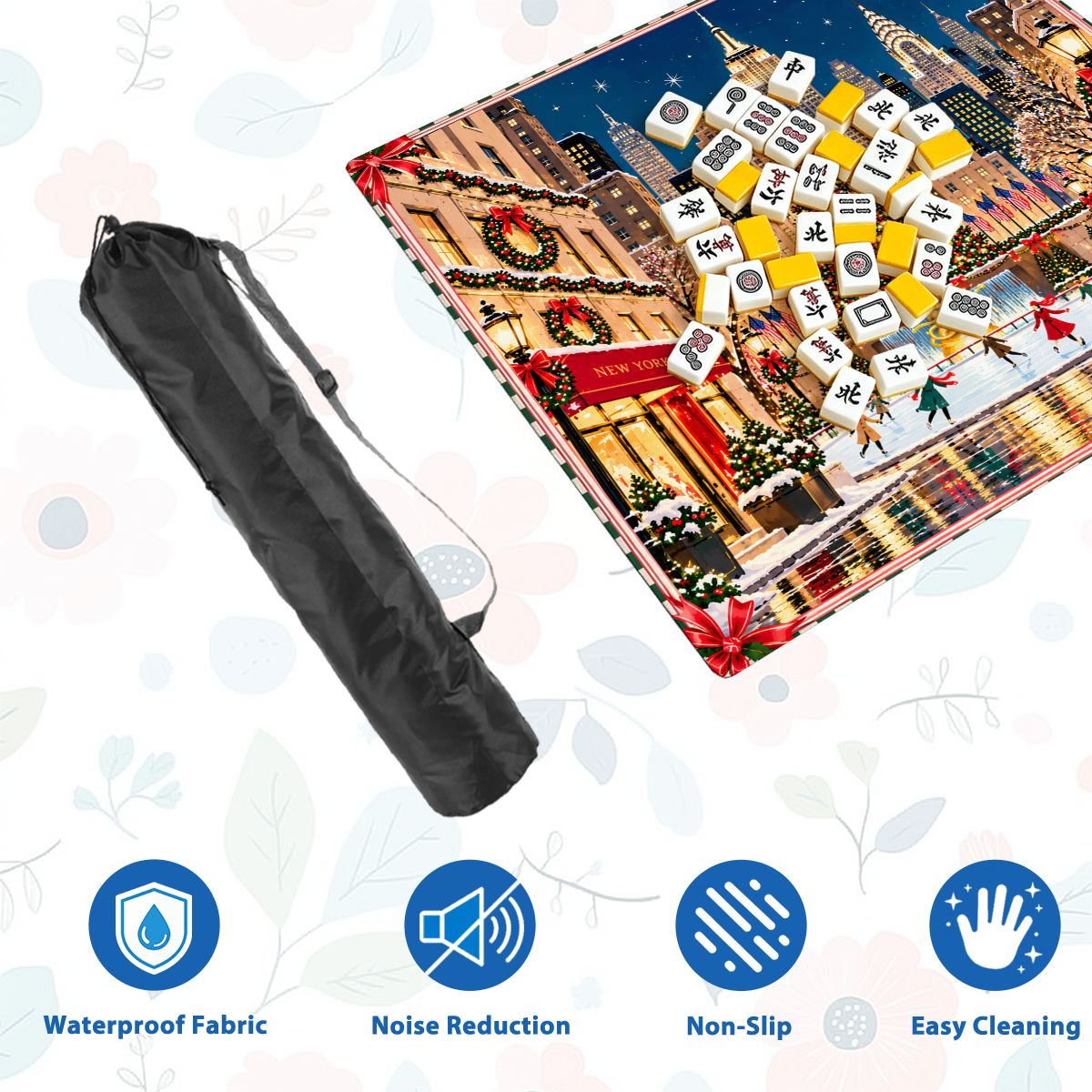 New York City Rockefeller Station Mahjong Mat Sleek Surface - Splash Of Mahj And Color Co.