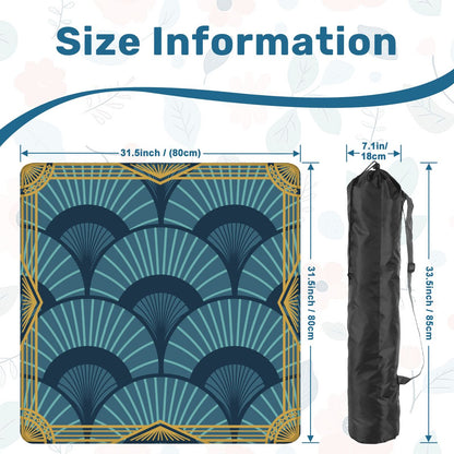 Art Deco Gilded Gold, Blue Speakeasy Collection Mahjong Mat - Splash of Color Co.