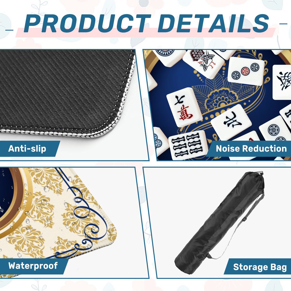 Art Deco Golden Gilded Brocade Mahjong Mat - Splash of Color Co.