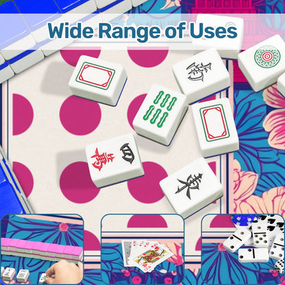 Scalloped Mahjong Mat Cheetah Dynasty Pink Pagoda - Splash of Color Co.