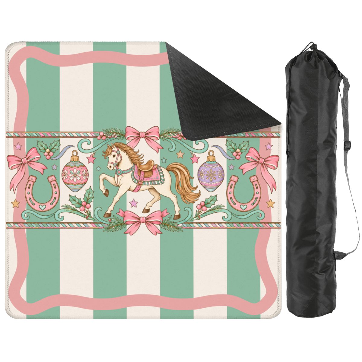 Wild West Wonderland Mahjong Preppy Striped Mahj Christmas Mat