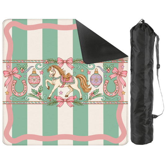 Wild West Wonderland Mahjong Preppy Striped Mahj Christmas Mat - Splash Of Mahj And Color Co.