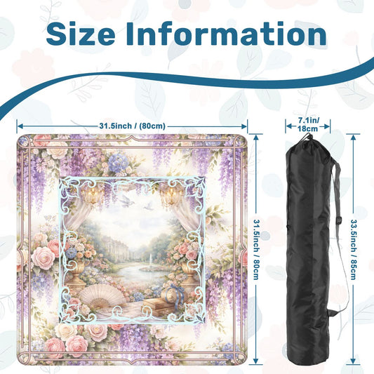 Romantic Regency Wisteria Garden Watercolor Mahjong Game Mat - Splash of Color Co.