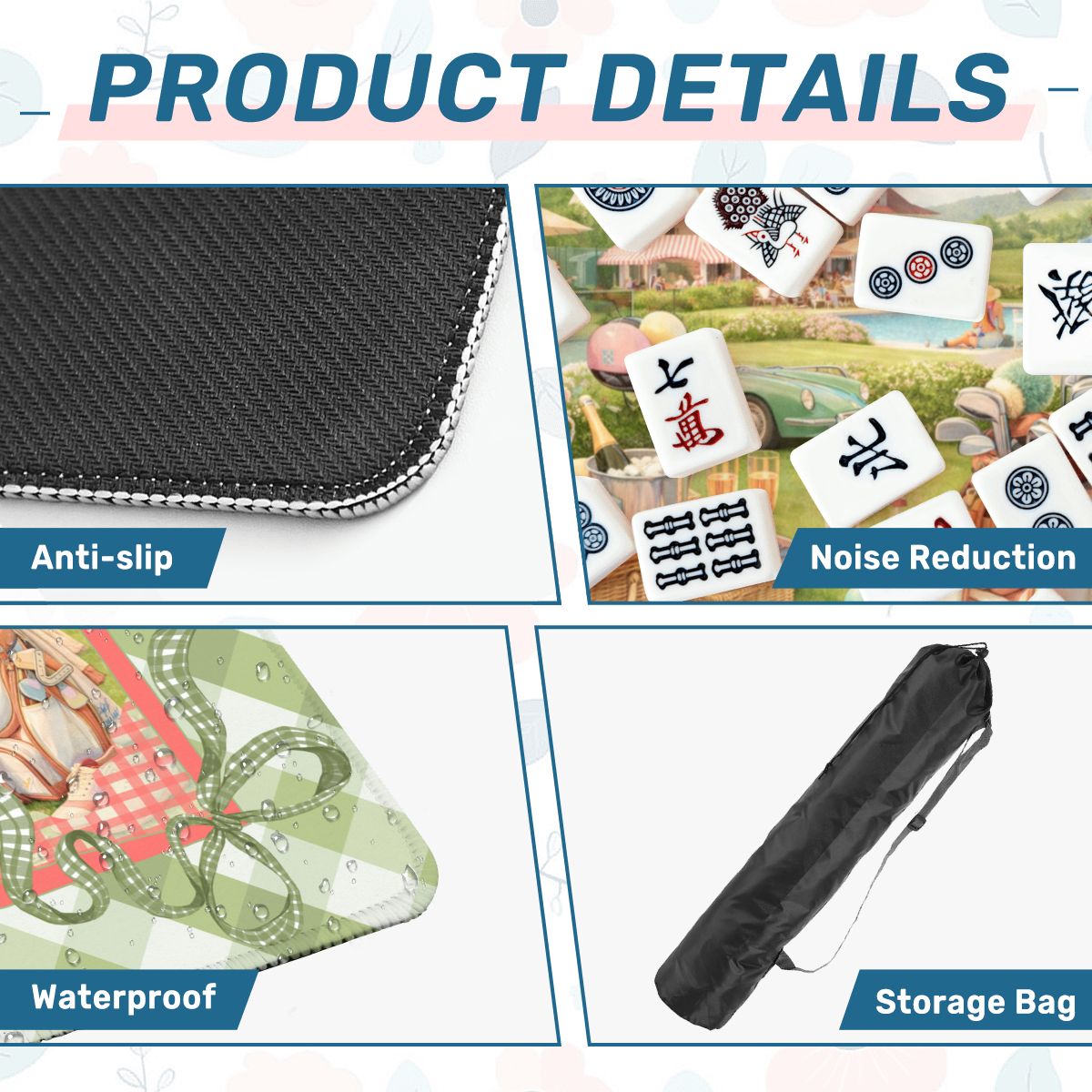 Mahj At The Club, Country Club Mahjong Mat - Splash of Color Co.