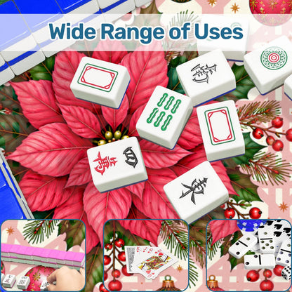 Leopard Luxe Poinsetta Mahjong Christmas Mat