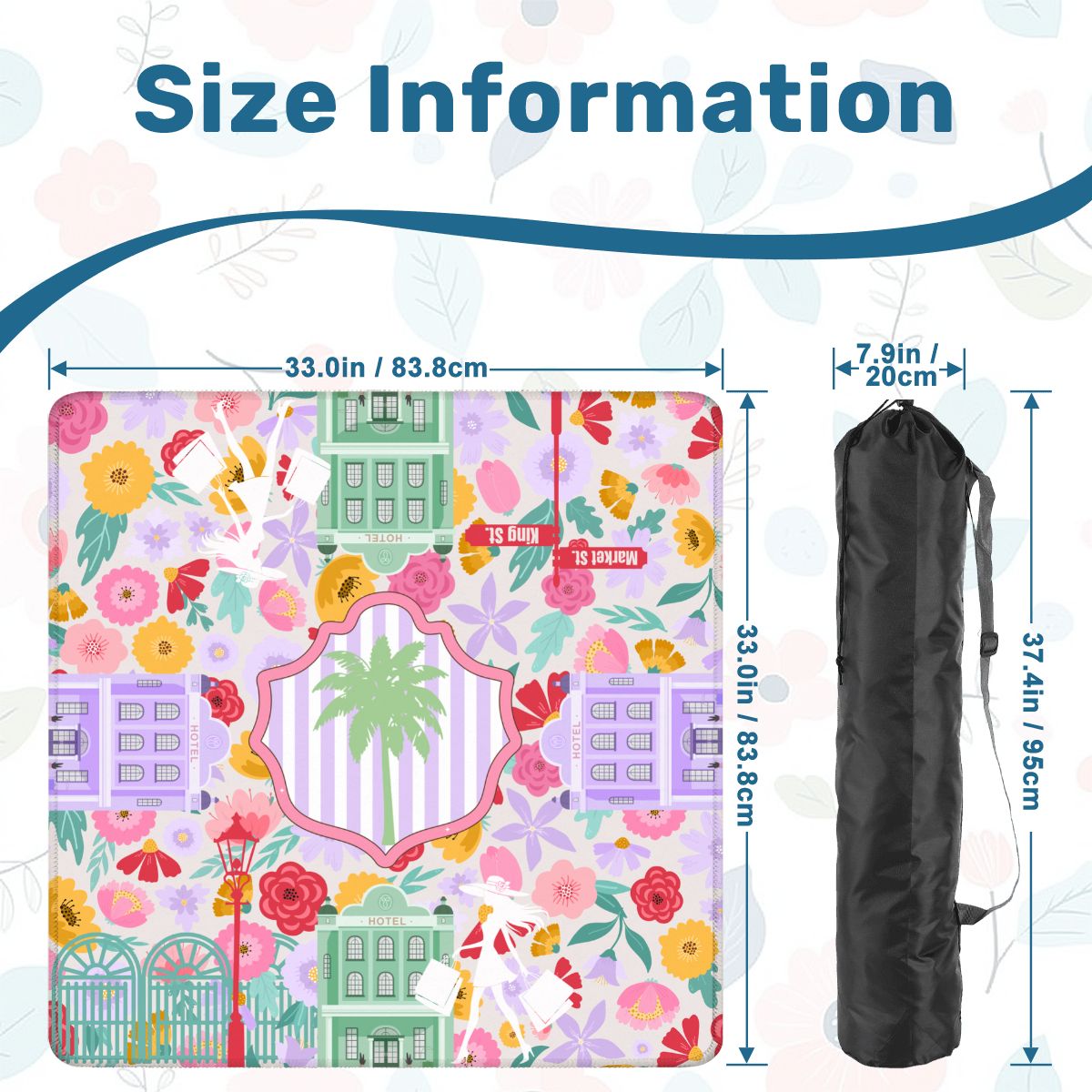 Charleston South Carolina Preppy Pastel Mahjong Mat 33"x33 - Splash of Color Co.