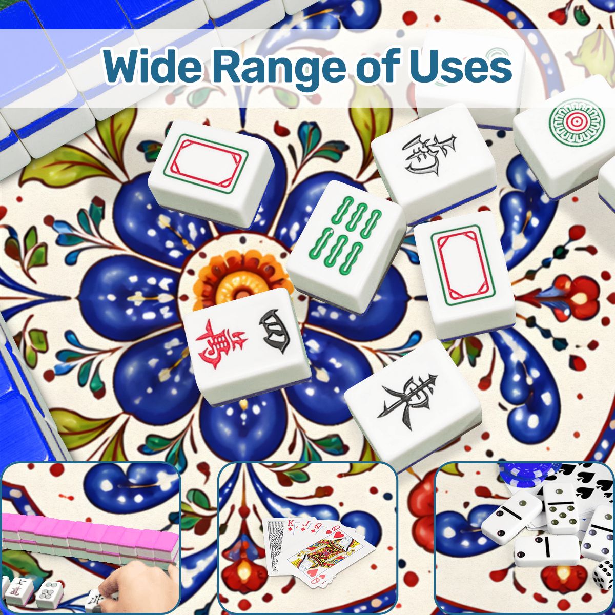 Pottery Porcelain Mini Mahjong Travel Mat - Splash Of Mahj And Color Co.