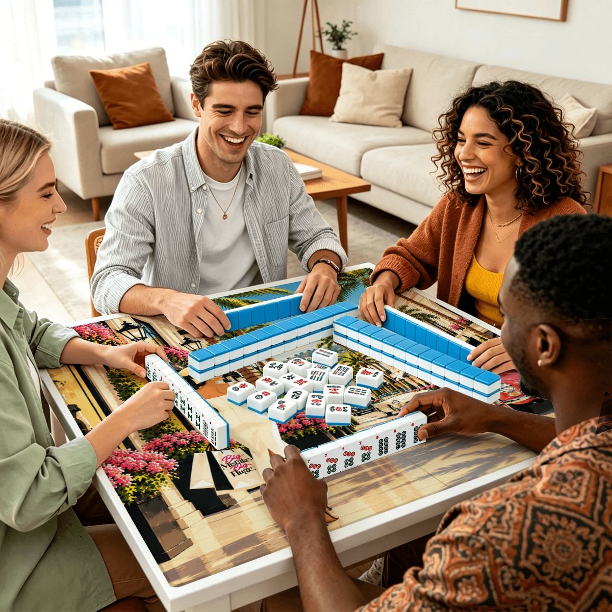 Big Mistake On Rodeo Drive Mahjong Mat Sleek Surface - Splash Of Mahj And Color Co.