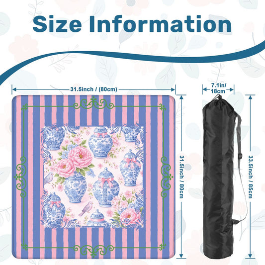 The Ginger Jar Garden Chinoiserie Preppy Mahjong Mat - Splash of Color Co.