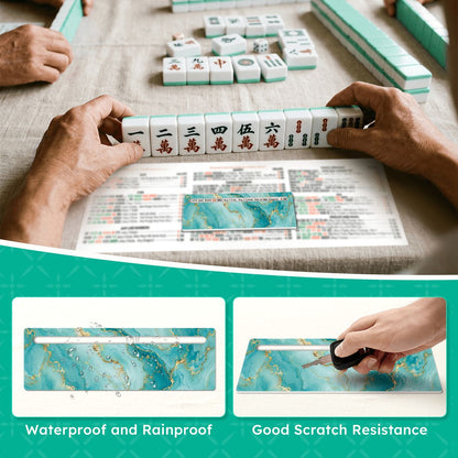 Ocean Blue Gold Gilded Mahjong Line Reader 4 Pack - Splash Of Mahj And Color Co.