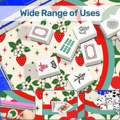 The Bloom - a - Rama Red And Green Mahjong Mat - Splash of Color Co.