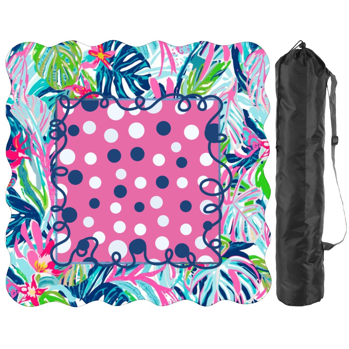 Preppy Whimsical Pastel Polka Dots Scalloped Mahjong Mat - Splash of Color Co.