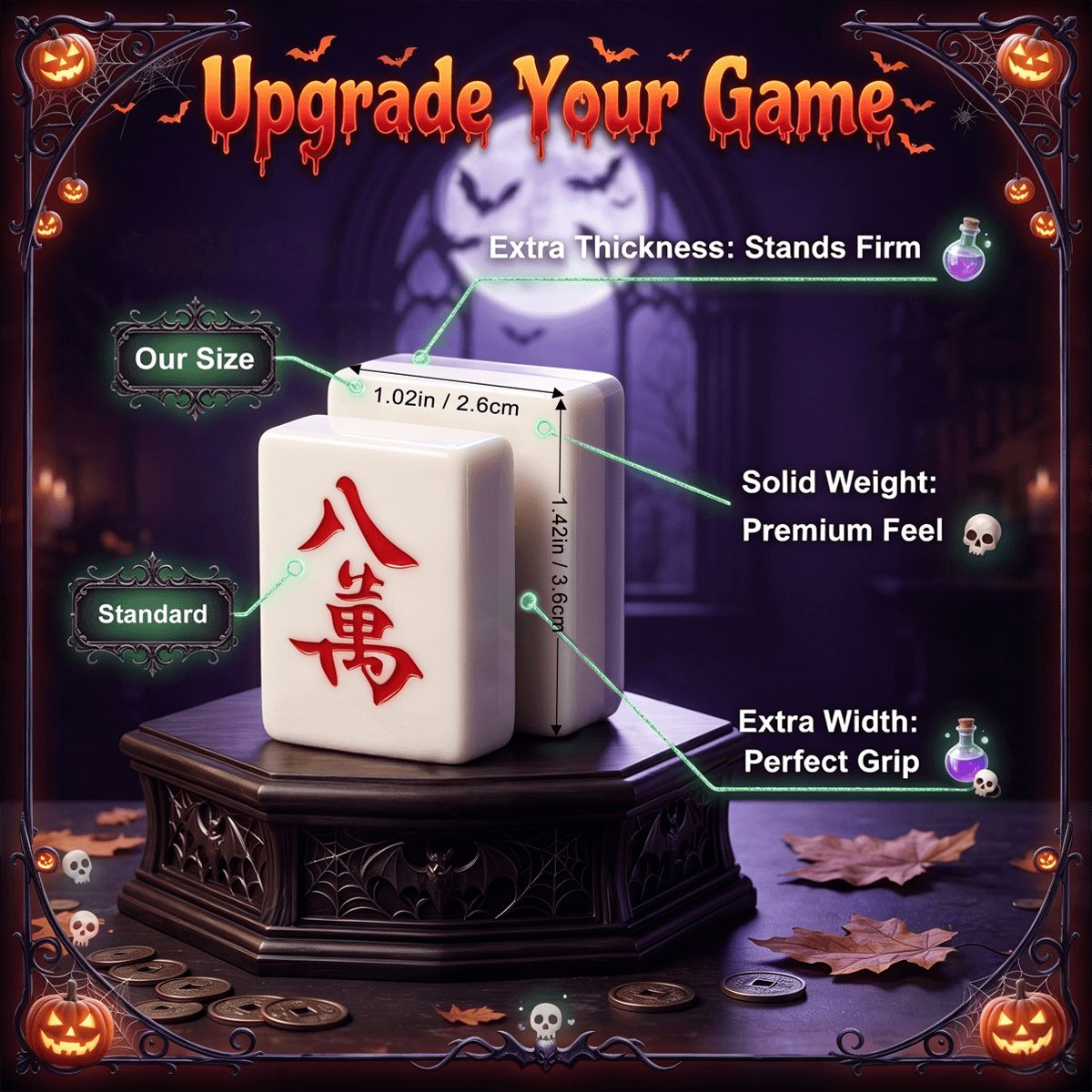 Marbled Hot Pink Dragon's Coven Halloween Mahjong Tiles With Carry Case - Splash Of Mahj And Color Co.