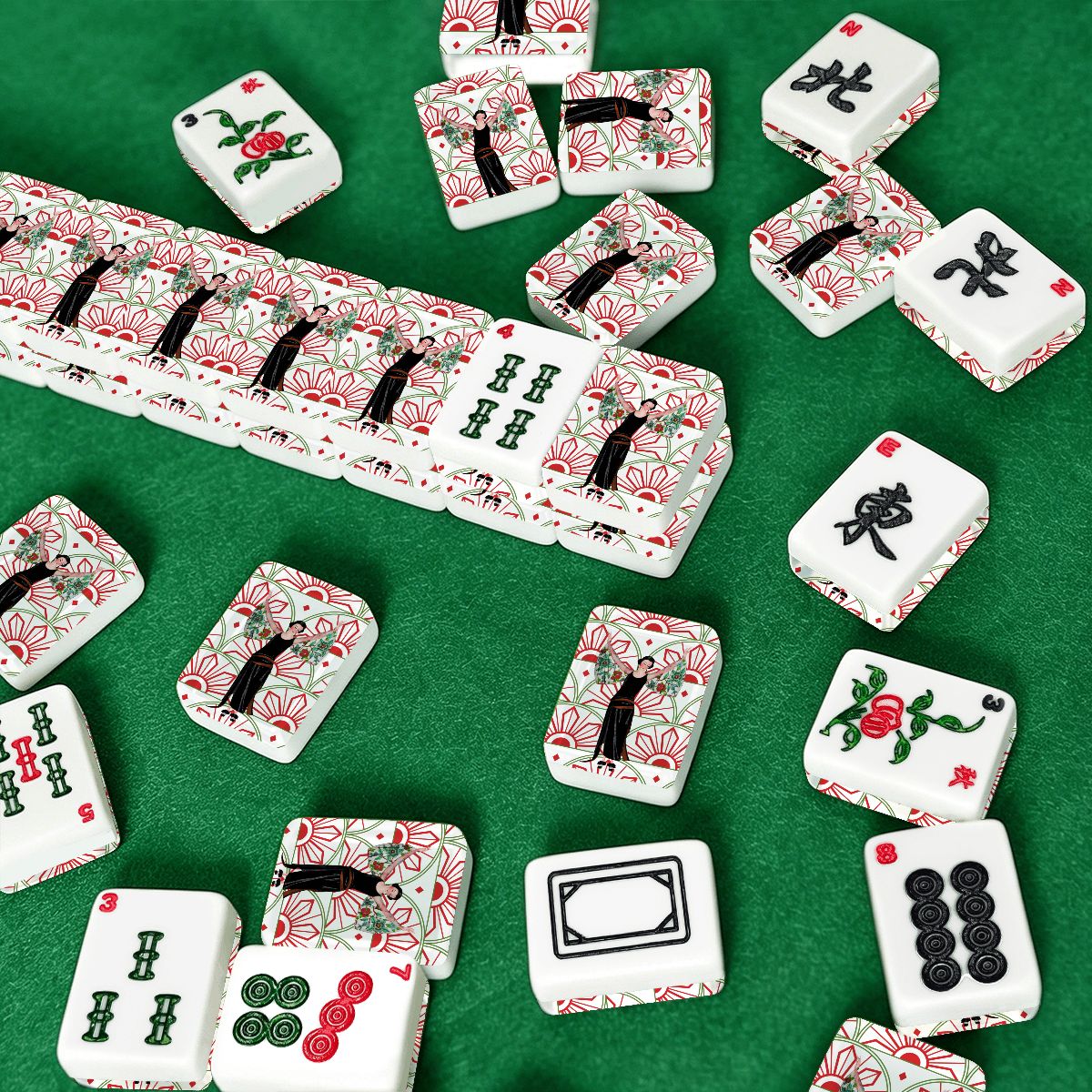 Art Deco Roaring 20s American Mahjong Tiles With Carry Case - Splash of Color Co.