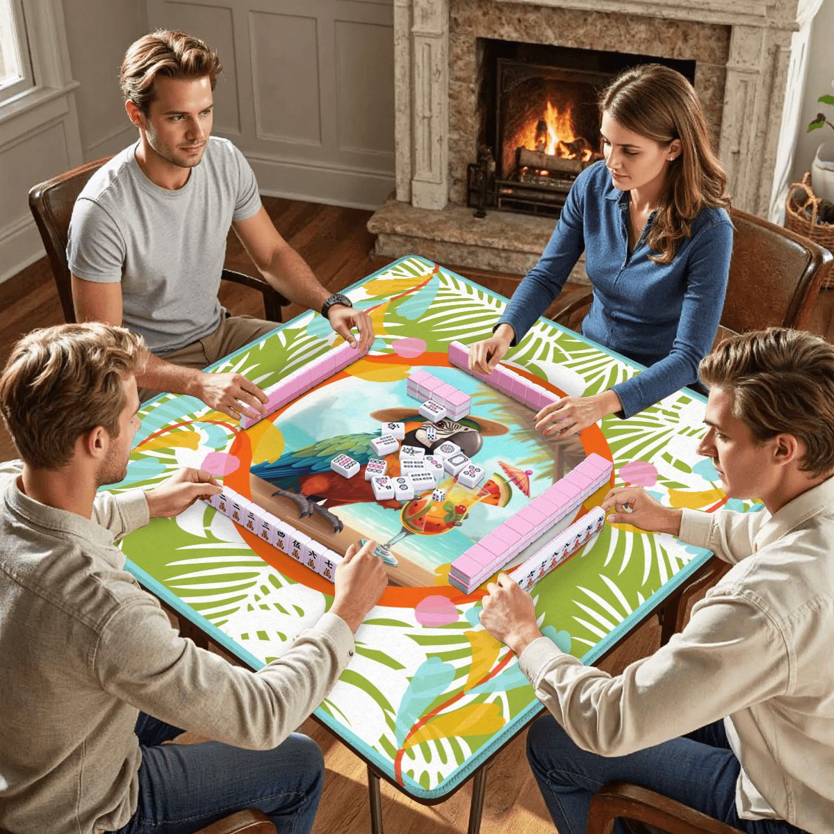 Toucan Tessa Tropical Fun Mahjong Mat - Splash of Color Co.