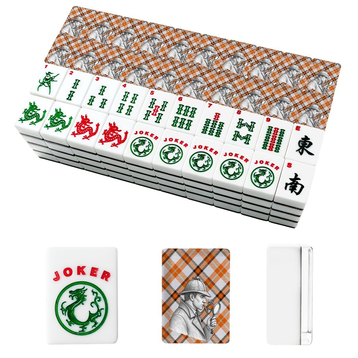 Sherlock Holmes Tweed Plaid American Mahjong Tiles And Carry Case - Splash Of Mahj And Color Co.