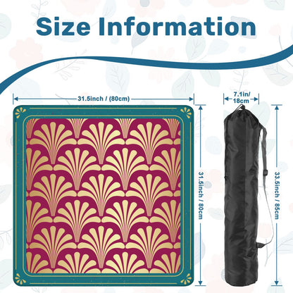 Mahjong Art Deco Burgandy, Gold Leaf Speakeasy Collection Mahj Mat - Splash of Color Co.