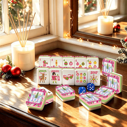 The Preppy Nutcracker  Christmas Mahjong Tiles With Carry Case