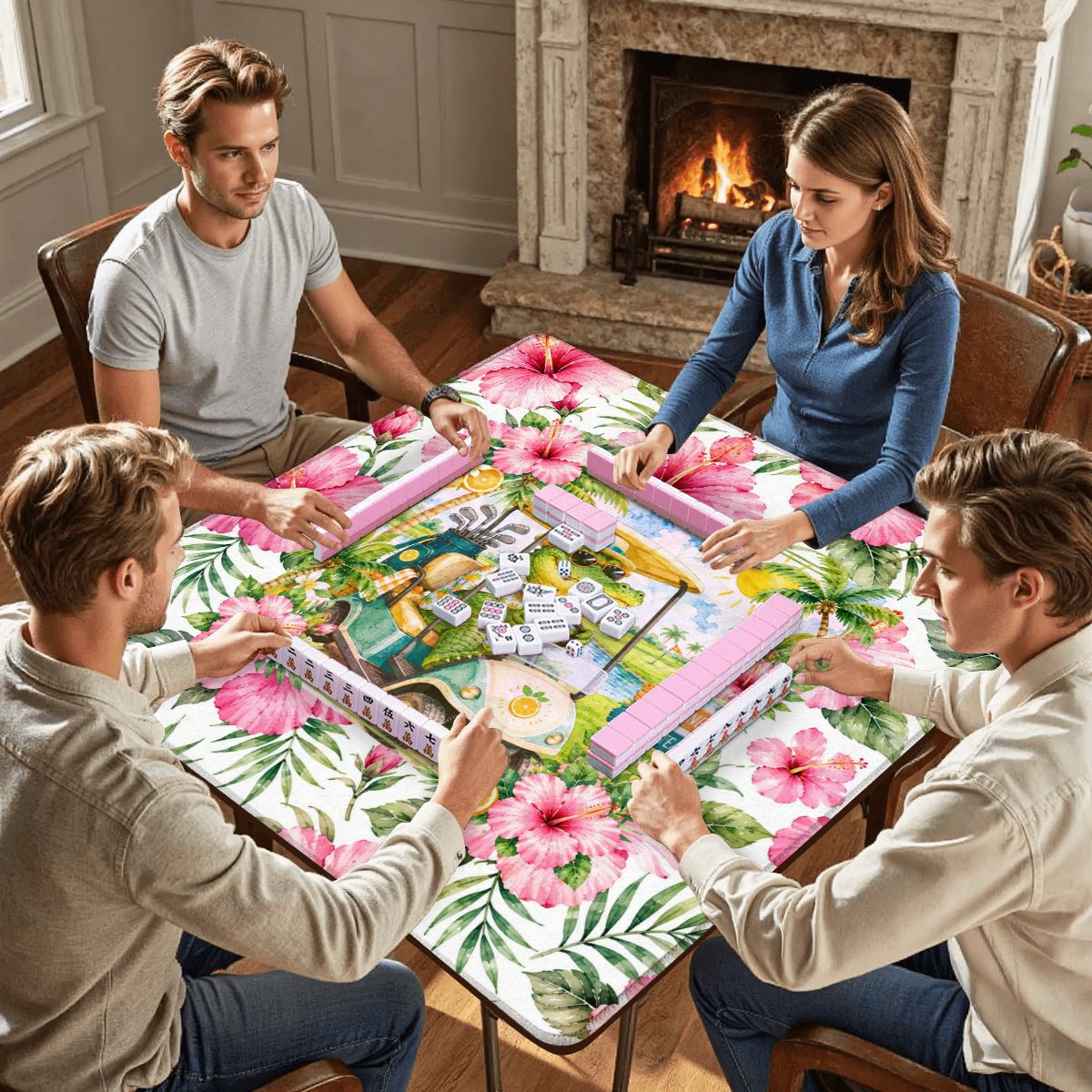 See Ya Later Alligator Florida Sunshine Mahjong Mat - Splash Of Mahj And Color Co.