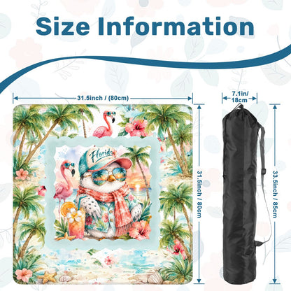 Florida Snowbird Tropical Flamingo And Palm Trees Mahjong Mat