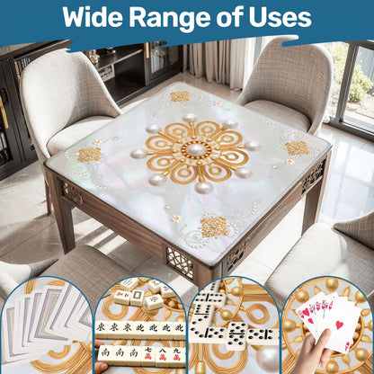 Mother Of Pearl Golden Brooch Bling Mahjong Mat