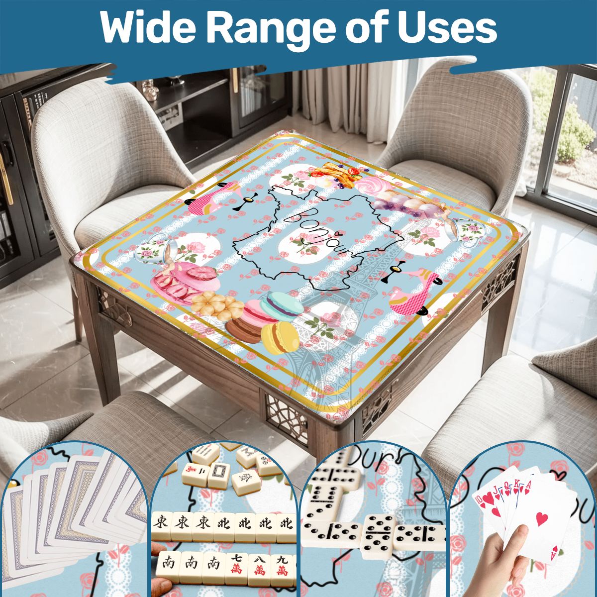 Mahjong Mat, French Patisserie Florals And Roses