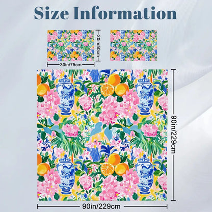 Preppy Pastel Asian Chinoiserie Flora Queen Duvet Cover Set - Splash of Color Co.