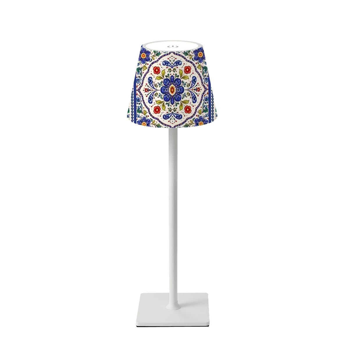 Pottery Porcelein Mahjong LED Cordless Table Lamp - Splash of Color Co.