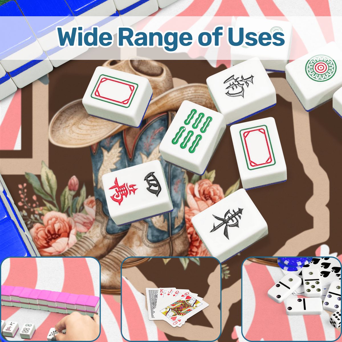 Knocking Boots Texas Mahjong Mat Boho Wildflower - Splash of Color Co.