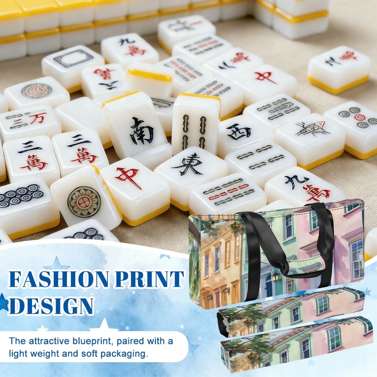 Charleston South Carolina Rainbow Row Mahjong Bag Bundle Set - Splash of Color Co.