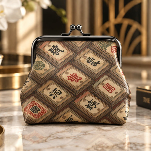 Mahjong Women's Leather Kiss Lock Coin Purse - Splash Of Mahj And Color Co.