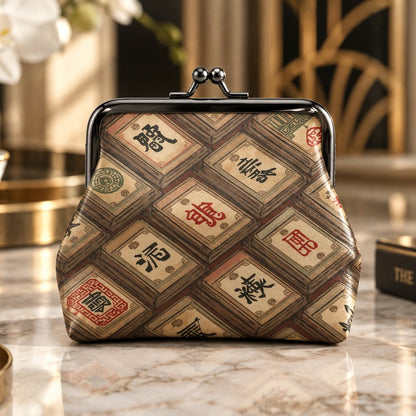 Mahjong Women's Leather Kiss Lock Coin Purse - Splash Of Mahj And Color Co.