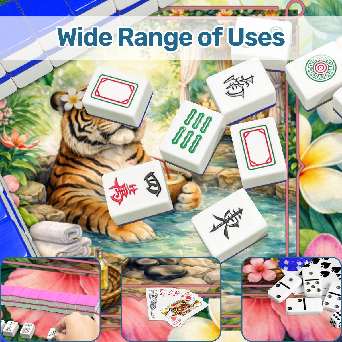Tiger Zen Tranquility Mahjong Mat - Splash of Color Co.
