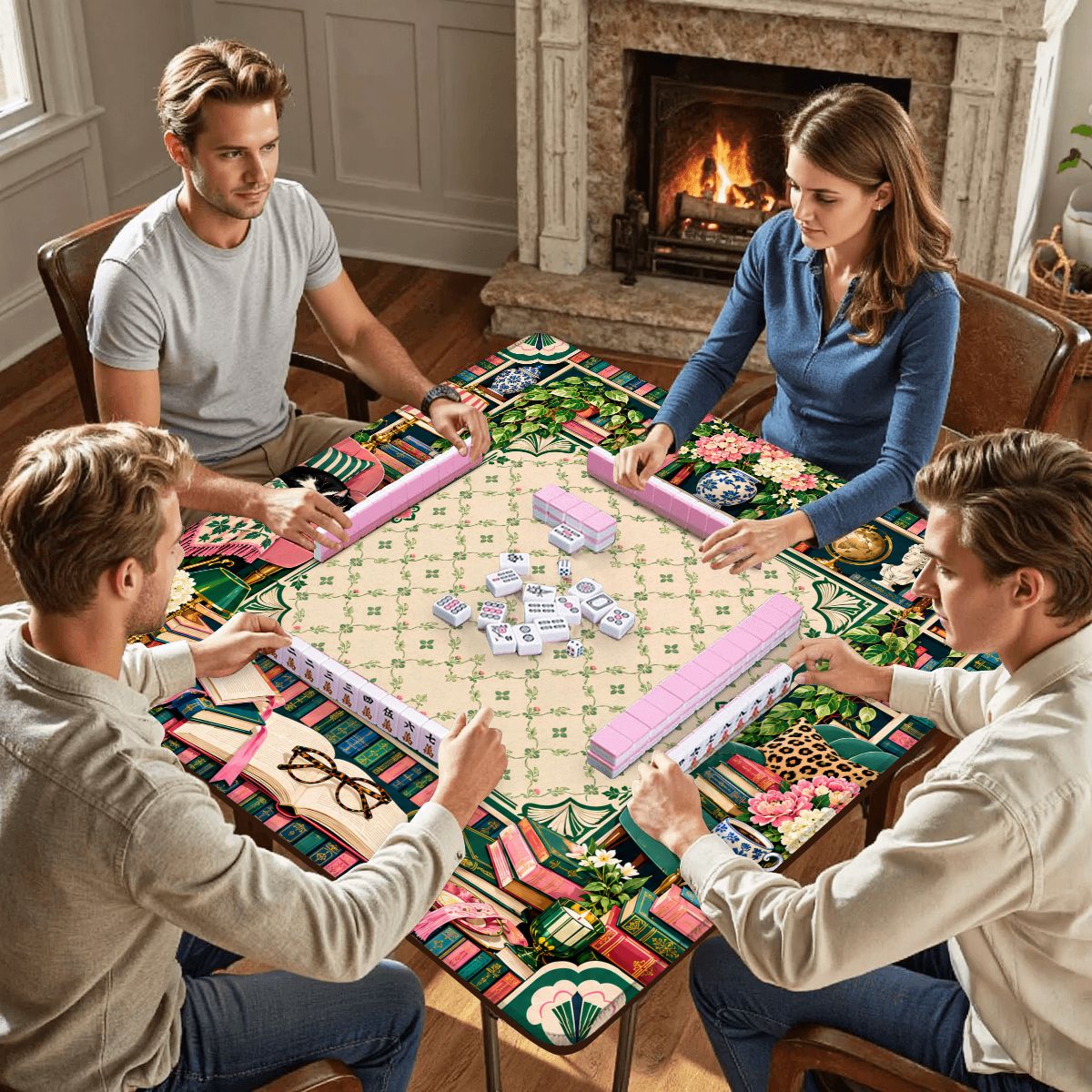 Mahj Between the Lines Book Lover Mahjong Mat