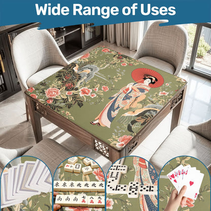 Japanese Floral Geisha Girl Mahjong Mat - Splash of Color Co.