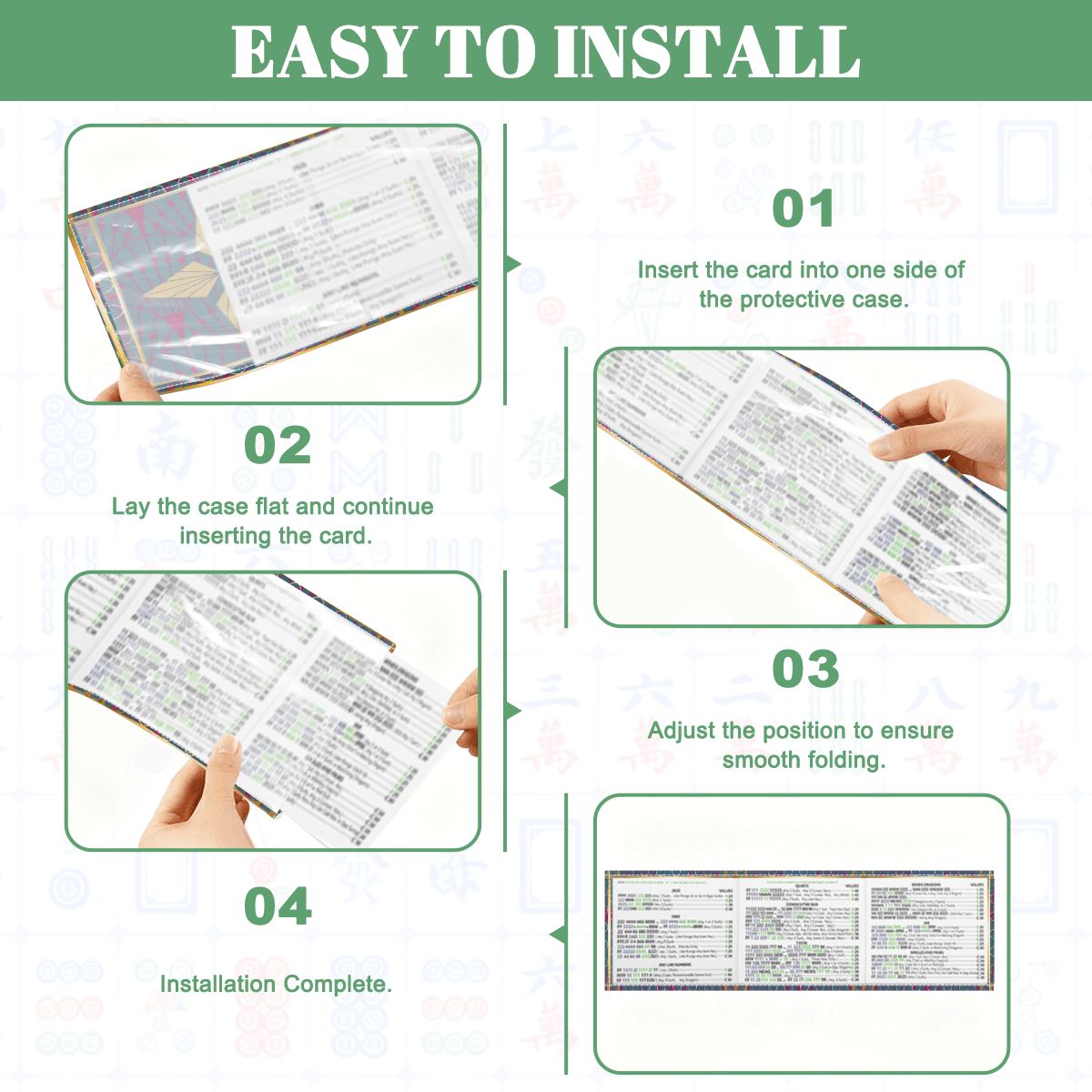 Art Deco Speakeasy Golden Glitz & Berry Blitz 4 Mahjong Card Holder with Line Finder - Splash of Color Co.